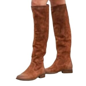 NEW! Born Borman Over the Knee Boot Brown Rust Distressed Suede Size 8.5